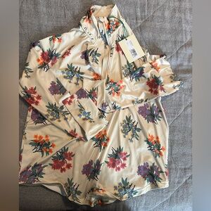 The Quarter Zip Trail Pullover. Pale Khaki Palisade Floral XS nwt thumb holes